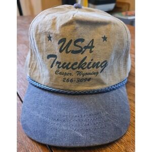 Vintage USA Trucking SnapBack Trucker Hat Rope Casper Wyoming
